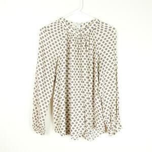 Boden Blouse Top SZ 8 Poka Dot Boho Modern Contemporary Preppy Light Academia